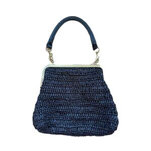 Clare V. Black Raffia Top Handle Bag